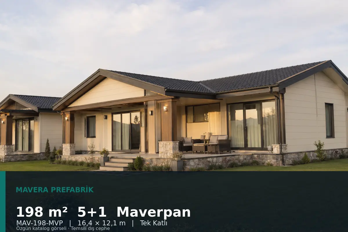 198 m² 5+1 Tek Katlı Maverpan Prefabrik Ev