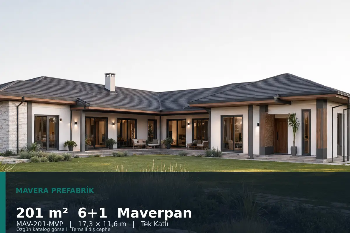 201 m² 6+1 Tek Katlı Maverpan Prefabrik Ev