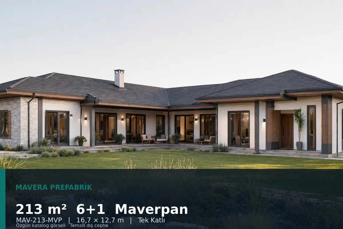 213 m² 6+1 Tek Katlı Maverpan Prefabrik Ev