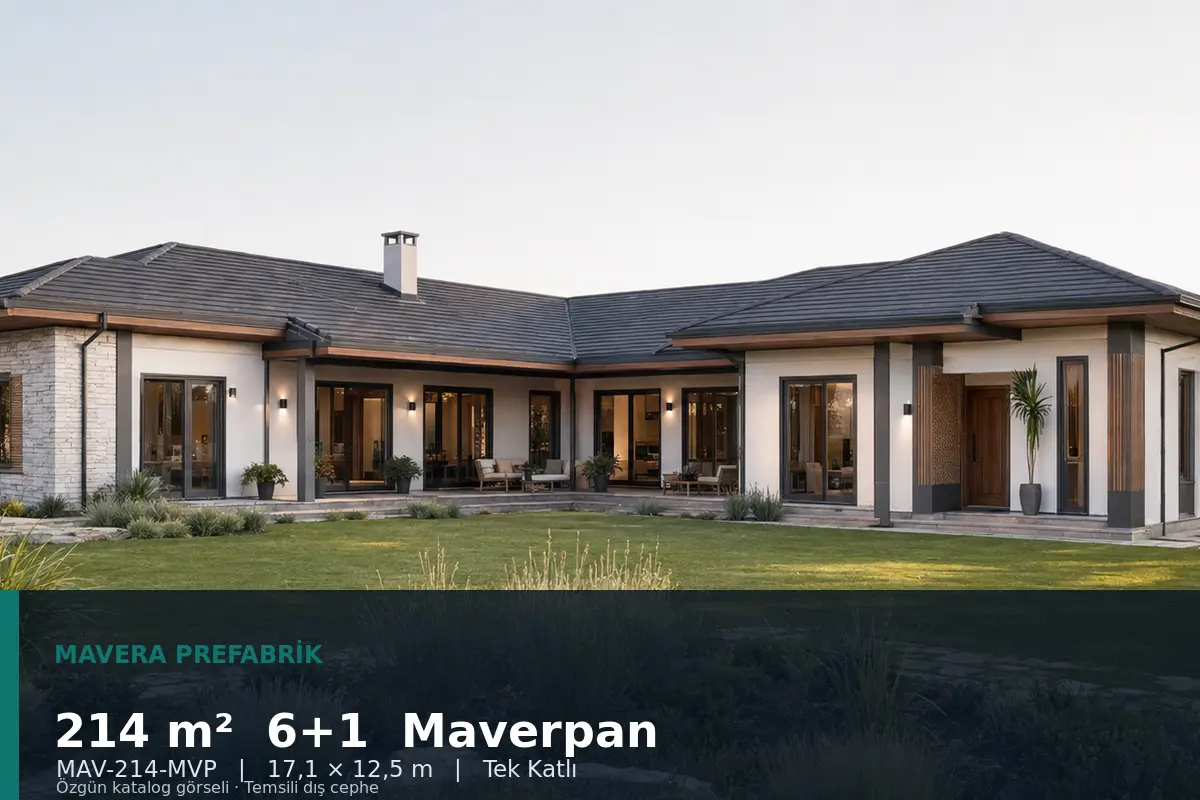214 m² 6+1 Tek Katlı Maverpan Prefabrik Ev