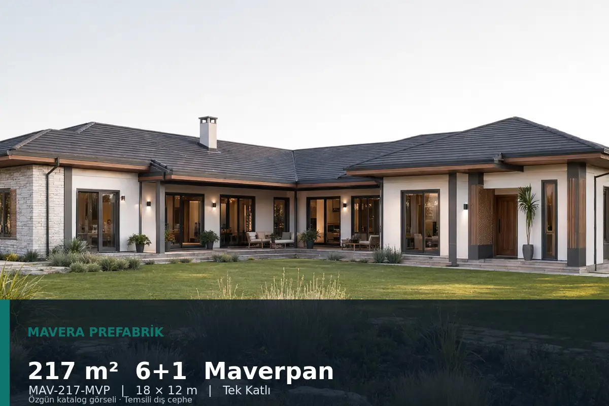 217 m² 6+1 Tek Katlı Maverpan Prefabrik Ev
