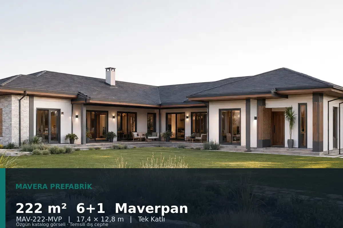 222 m² 6+1 Tek Katlı Maverpan Prefabrik Ev