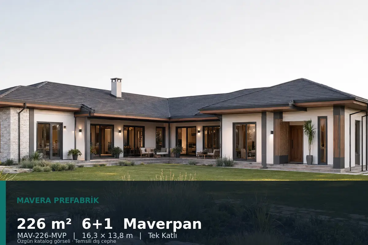 226 m² 6+1 Tek Katlı Maverpan Prefabrik Ev