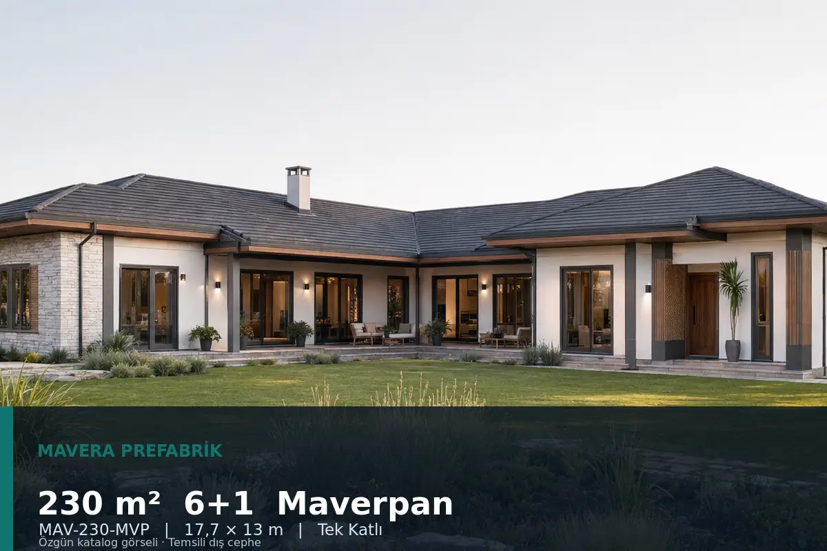 230 m² 6+1 Tek Katlı Maverpan Prefabrik Ev