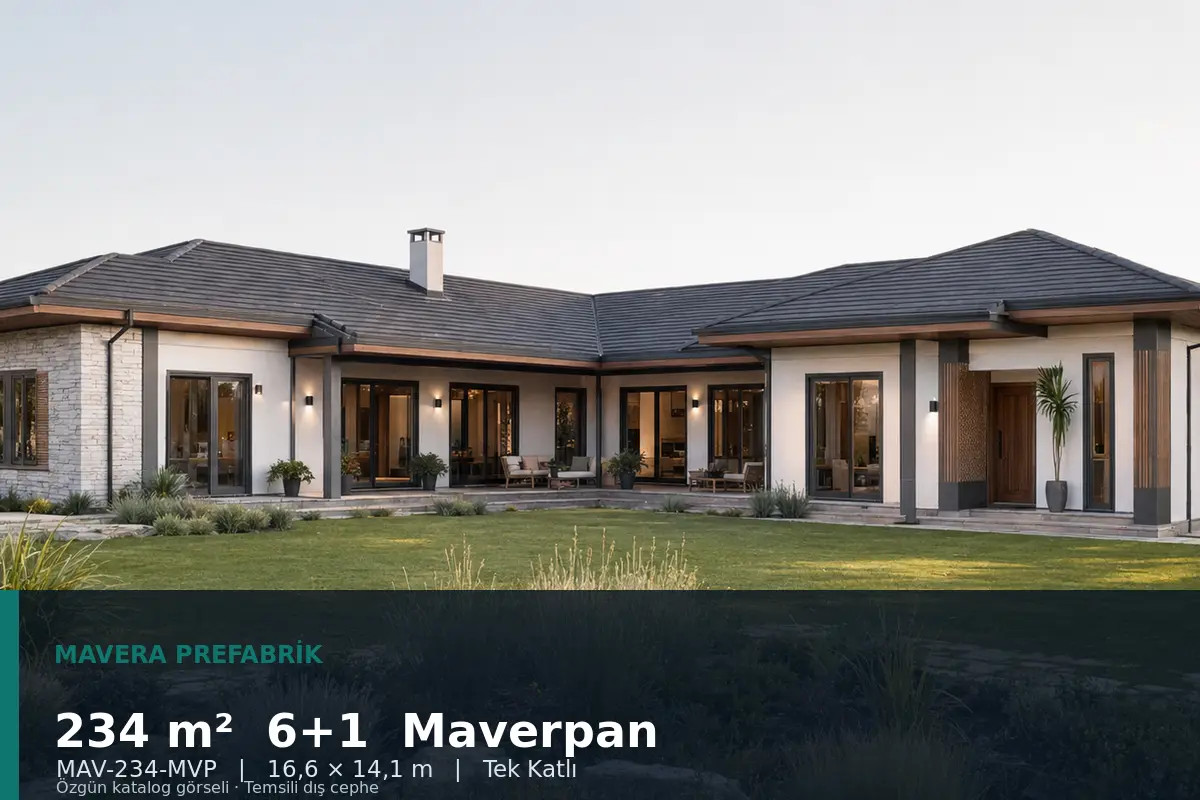 234 m² 6+1 Tek Katlı Maverpan Prefabrik Ev
