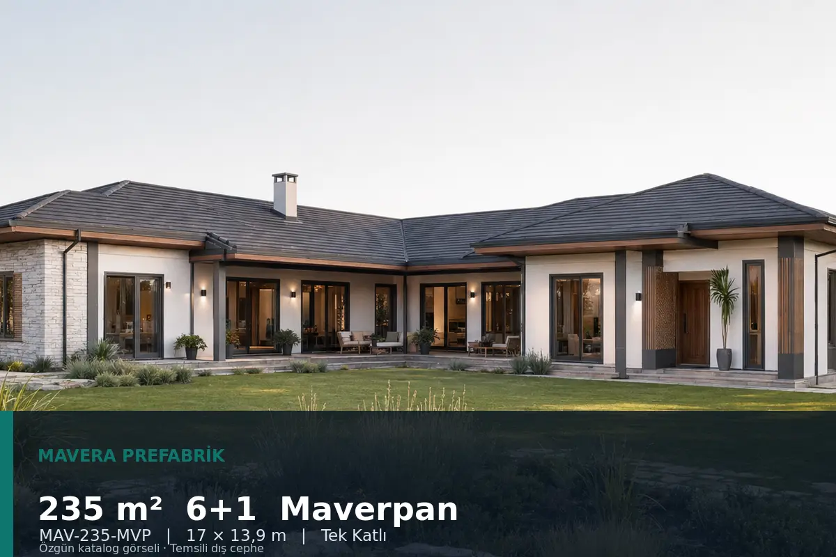 235 m² 6+1 Tek Katlı Maverpan Prefabrik Ev