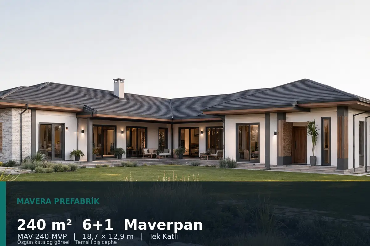 240 m² 6+1 Tek Katlı Maverpan Prefabrik Ev