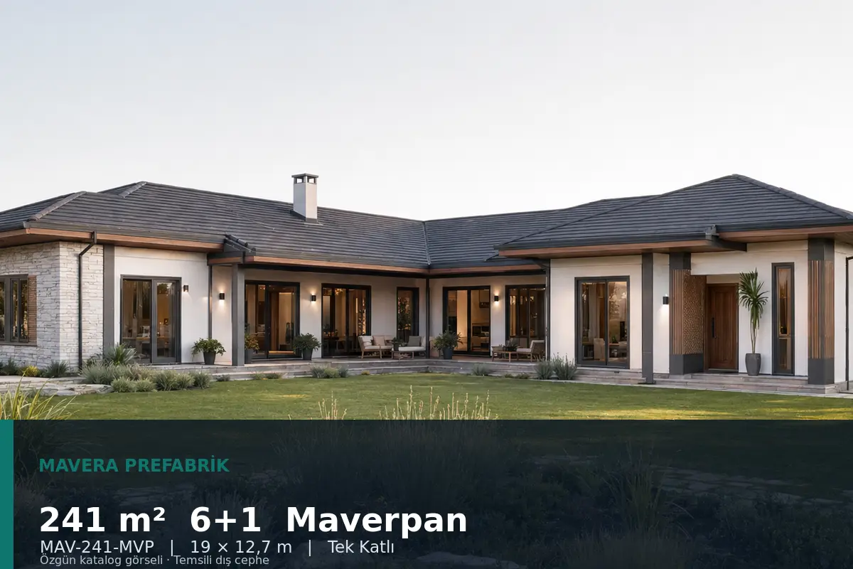 241 m² 6+1 Tek Katlı Maverpan Prefabrik Ev