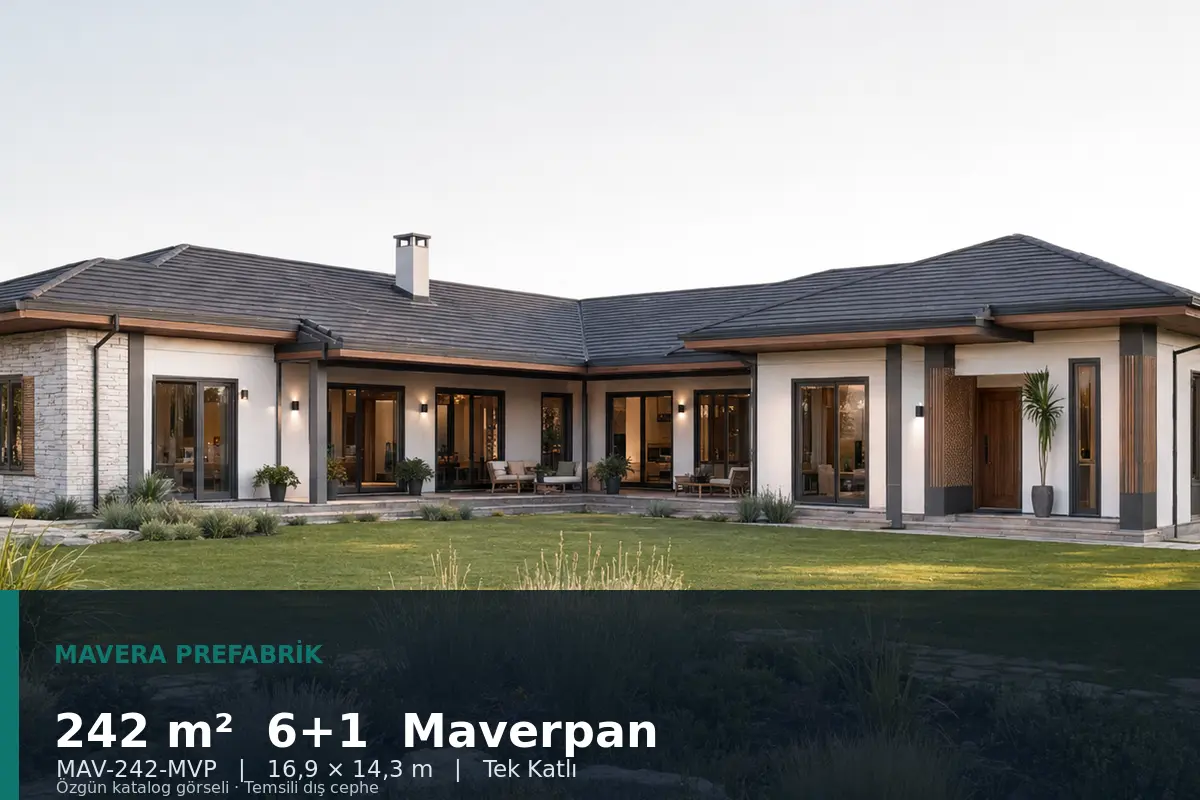 242 m² 6+1 Tek Katlı Maverpan Prefabrik Ev