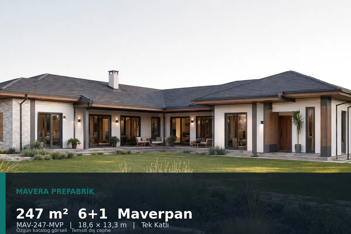247 m² 6+1 Tek Katlı Maverpan Prefabrik Ev
