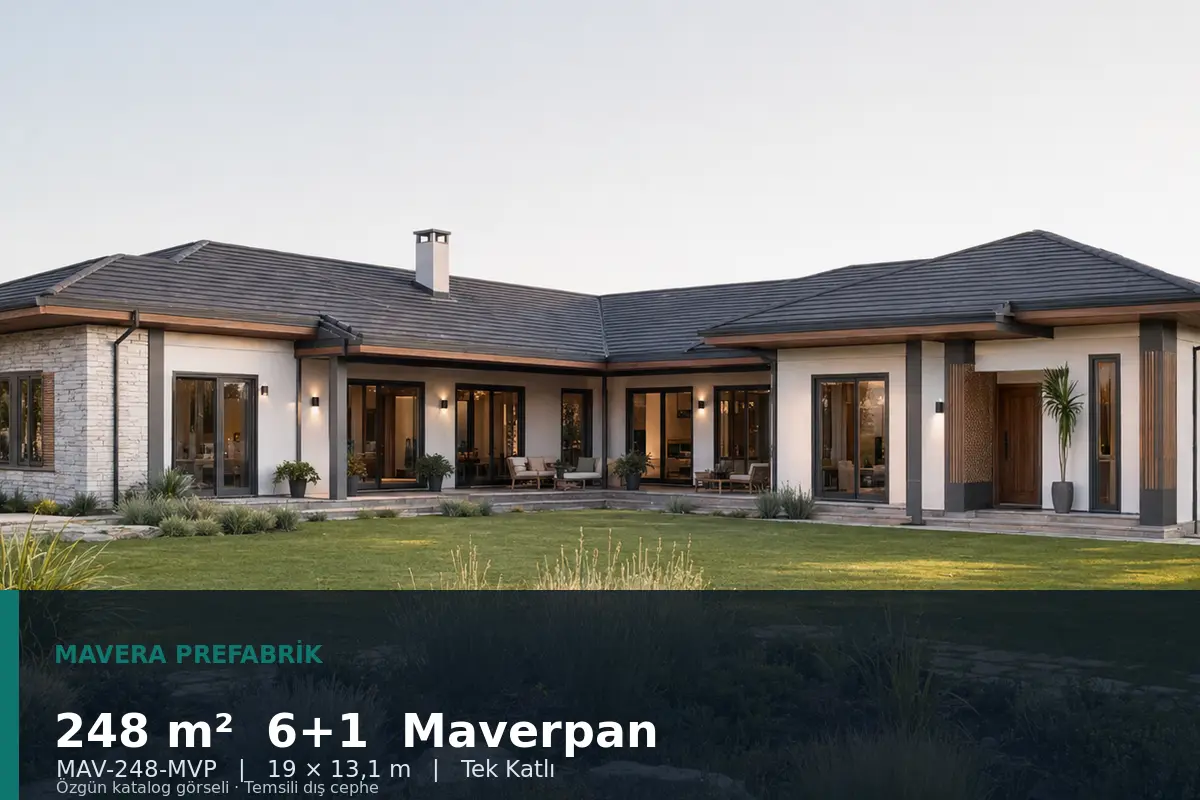 248 m² 6+1 Tek Katlı Maverpan Prefabrik Ev