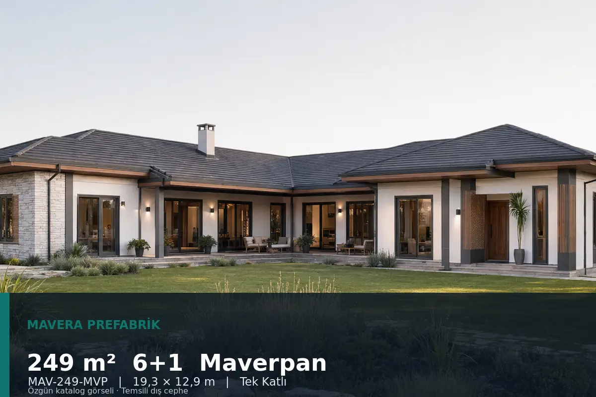 249 m² 6+1 Tek Katlı Maverpan Prefabrik Ev