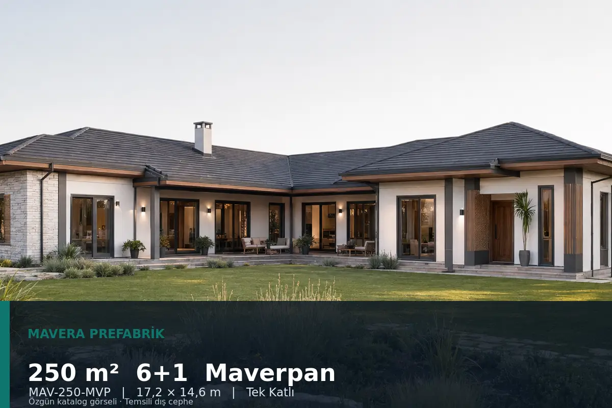 250 m² 6+1 Tek Katlı Maverpan Prefabrik Ev
